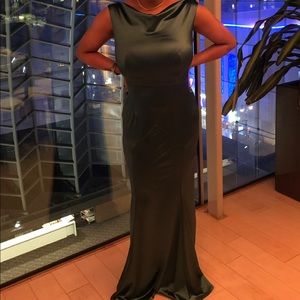 Satin green gown